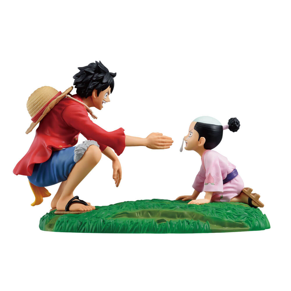 FIGURINE ONE PIECE - MONKEY D. LUFFY & MOMONOSUKE KOZUKI REVIBLE MOMENT LOT C - ICHIBAN KUJI Flo'Kaze