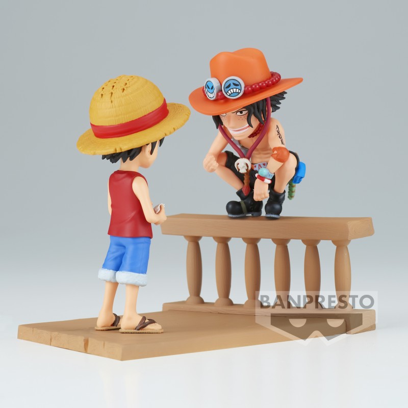 FIGURINE ONE PIECE - WCF MONKEY D. LUFFY & PORTGAS D. ACE LOG STORIES - BANPRESTO Flo'Kaze