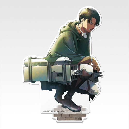 Goodies L'Attaque Des Titans - Levi Ackerman Big Acrylic Stand  Ichiban Kuji Take Down The Beast Titans Lot D - Bandai Flo'Kaze