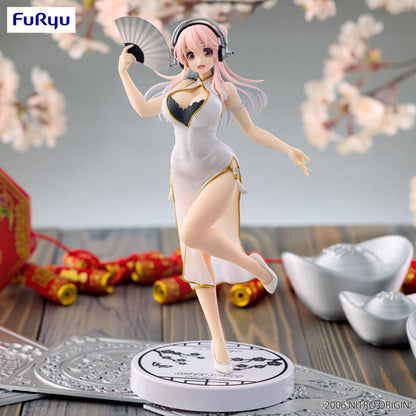 Figurine Super Sonico - Sonico Trio-Try-It White Chinese Dress Ver. - FuRyu Flo'Kaze