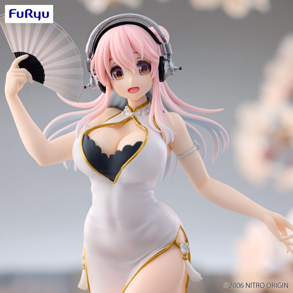 Figurine Super Sonico - Sonico Trio-Try-It White Chinese Dress Ver. - FuRyu Flo'Kaze