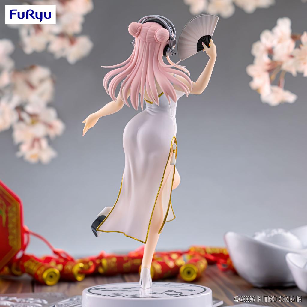 Figurine Super Sonico - Sonico Trio-Try-It White Chinese Dress Ver. - FuRyu Flo'Kaze