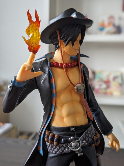 FIGURINE OCCASION ONE PIECE - PORTGAS.D ACE PORTRAIT OF PIRATES STRONG WORLD EDITION - MEGAHOUSE - Flo'Kaze