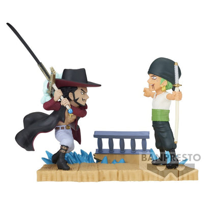 FIGURINE ONE PIECE - WCF DRACULE MIHAWK VS RORONOA ZORO LOG STORIES - BANPRESTO Flo'Kaze