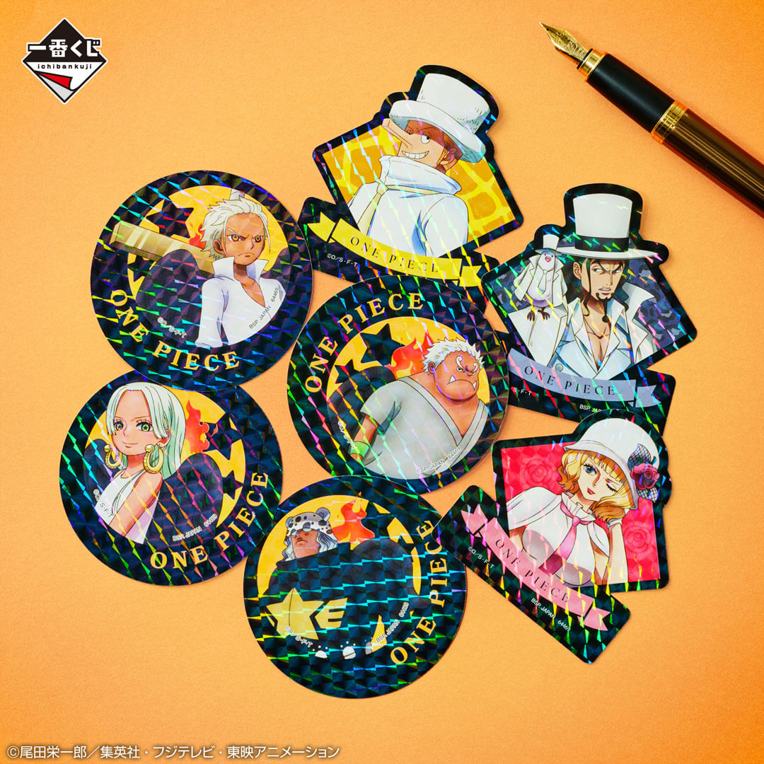 GOODIES ONE PIECE - CLEAR FILES & STICKERS FULL SET EGG HEAD LOT K - ICHIBAN KUJI Flo'Kaze