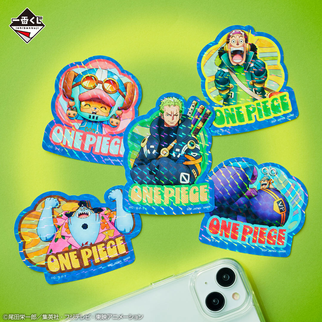 GOODIES ONE PIECE - CLEAR FILES & STICKERS FULL SET EGG HEAD LOT K - ICHIBAN KUJI Flo'Kaze