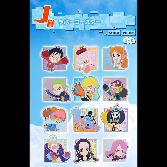 GOODIES ONE PIECE - RUBBER COASTER FULL SET EGG HEAD LOT J - ICHIBAN KUJI Flo'Kaze