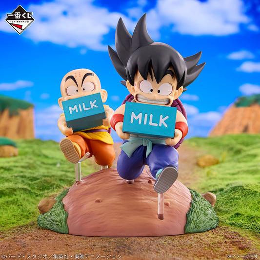Figurine Dragon Ball - Son Goku & Krillin Milk Delivery Ichiban Kuji Fantastic Adventure 2 Lot A - Bandai Flo'Kaze