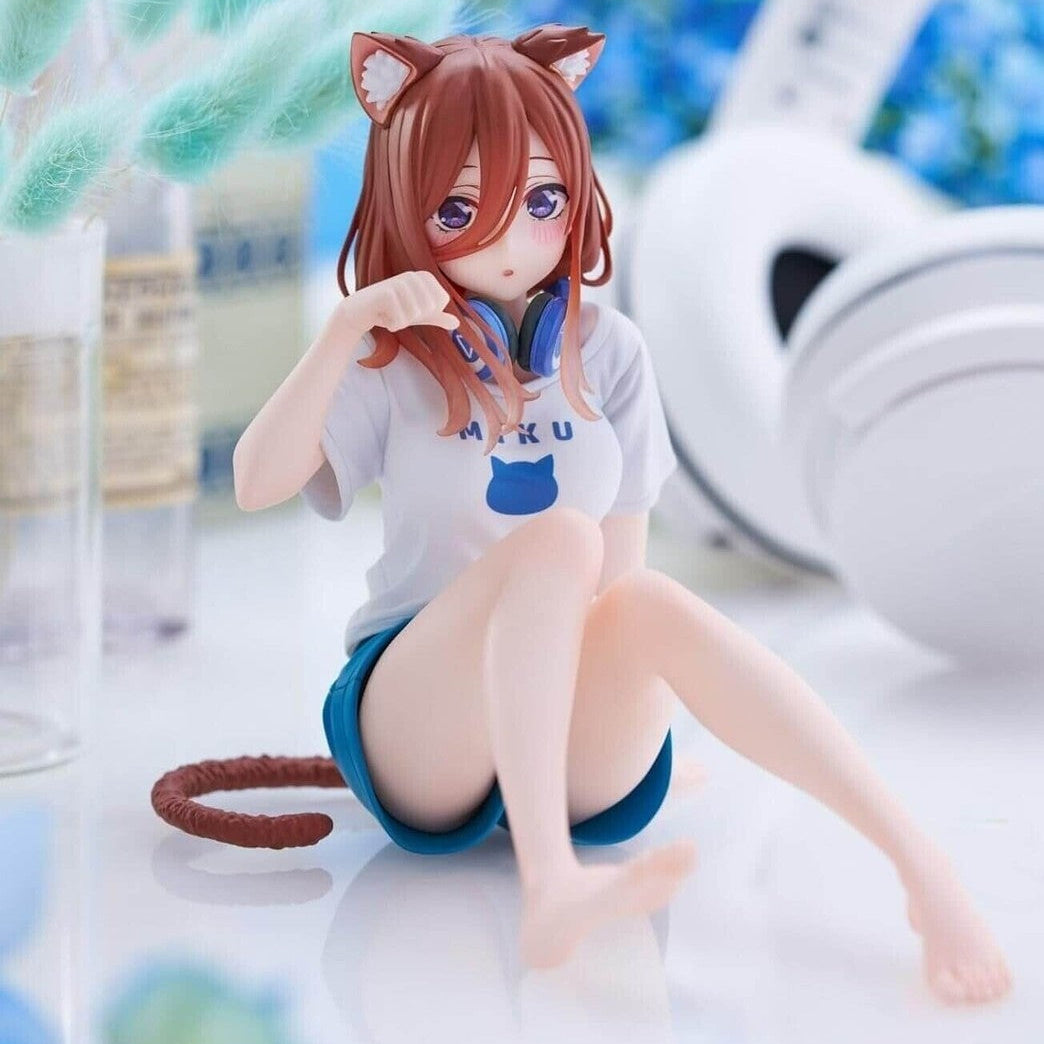 Figurine The Quintessential Quintuplets - Nakano Miku Desktop Cute Cat Room Wear Ver. - Taito Flo'Kaze
